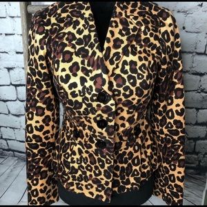 Cache animal print leopard cheetah blazer